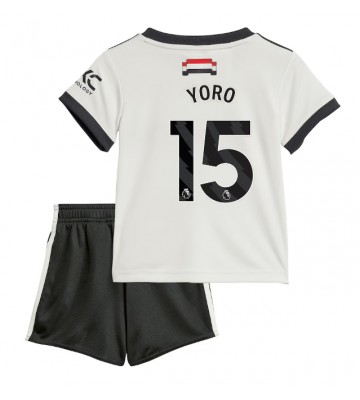 Manchester United Leny Yoro #15 Tercera Equipación Niños 2024-25 Manga Corta (+ Pantalones cortos)